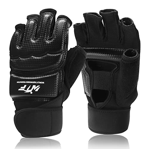 Punch Bag Training Gloves, LangRay MMA Grappling Gloves for Sparring Martial Arts Boxing Training for Adults and Kids - size: Large, style: Taekwondo Black