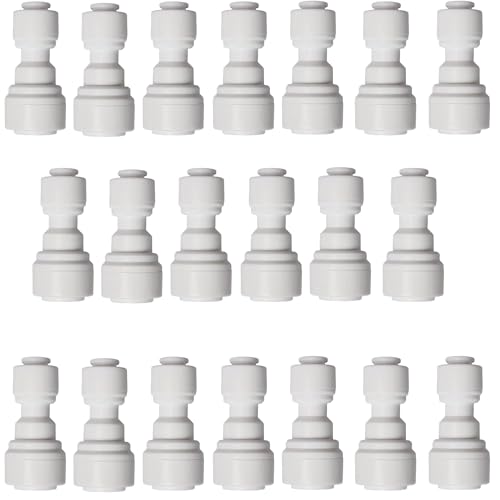 Quick Straight Connector 20PCS 1/4inch to 3/8inch OD Quick Connect Universal Drip Irrigation Tubing Coupling Valve, Connector Locking Fitting for Sprinkler or Drip Irrigation System Parts & Connectors - style: 1/4"-3/8" Straight Reducer(20)
