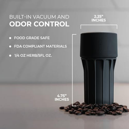 Staze Air Tight Smell Proof Container (148ml) – Vacuum Seal Jar with UV Protection, Waterproof Food Storage Canister, Portable Small Smell Proof Jar for Coffee, Herb, Spice & Gummies - Slate - color: SLATE