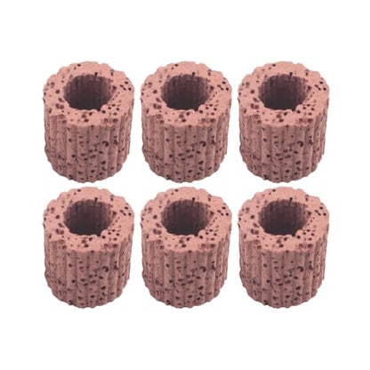 6PCS Aquatic Plant Cultivation Fixed Ring Base 25mm Brown Ceramic Aquarium Decoration for Decorating Fish Tank Landscapes
