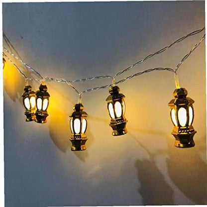 Ramadan Led Lights Warm White Plastic Kareem Lantern Decor Eid Festival Party Decoration Supplies