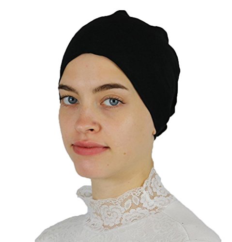 Modefa Islamic Women's Non-Slip Cotton Hijab Bonnet Cap Underscarf - color: Black