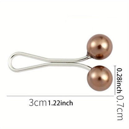 12Pcs/Lot Anti Slip Brooch Headscarf Shawl Scarf Lady Fixed Pins Scarf Hijab Clips Pearl Stylish Brooch for Women Jewelry - color: Random mixed
