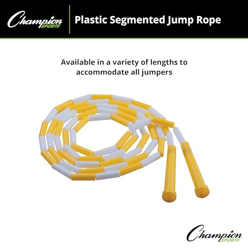 Champion Sports Plastic Segmented Jump Rope - color: White/Yellow (8 Feet)