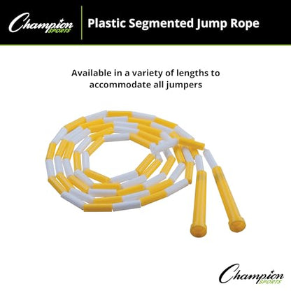 Champion Sports Plastic Segmented Jump Rope - color: White/Yellow (8 Feet)