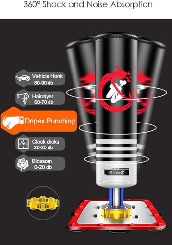Dripex Freestanding Punching Bag with Suction Cups Base