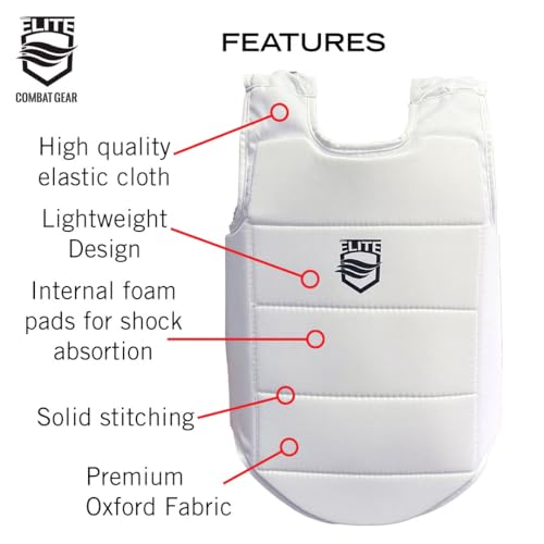 Karate Chest Guard for Kids & Adults. Martial Arts Body Protector. - size: Small