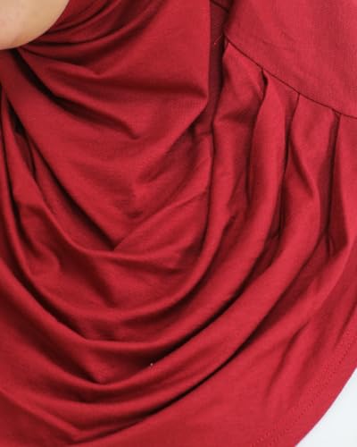 Prien Plain Ready To Wear Hijab for Women, Muslim Instant Turbans, Soft Jersey Scarf, Islamic Clothes, Long Hijabs, Abaya - color: Burgundy