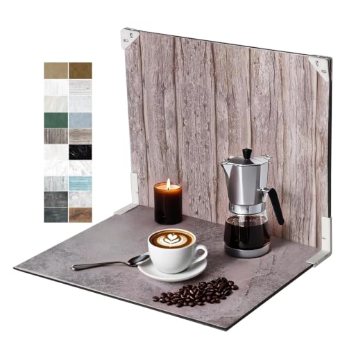 Food Photography Backdrop Kit, 16.5 x 11.7 in, 10 Double-Sided Backdrops - color: textured color