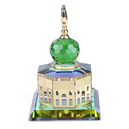 Muslim Crystal Gilded Al-Aqsa Mosque Miniature Model Crystal Mosque Model Islamic Table Decor Islamic Architecture Handicraft Souvenir Desktop Decor Islamic Building Gift