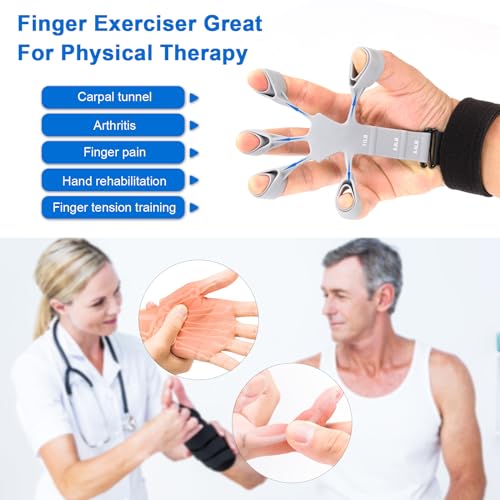 Grip Strength Trainer - Double-Sided Finger Exerciser and Hand Strengthener for Hand Therapy, Rock Climbing - Relieve Pain for Arthritis, Carpal Tunnel