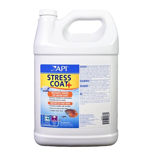 API STRESS COAT Aquarium Water Conditioner 1-Gallon Bottle, Model Number: 317163100851 - size: 128 fl oz, style: Aquarium Treatment without Pump