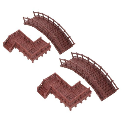 MERRYHAPY 4pcs Miniature Fairy Garden Bridges Set for Fish Tank Aquarium Decor – Micro Landscape Z-Shaped Bridge Stairs Mini Garden Accessories for Terrarium and Desktop Ornaments