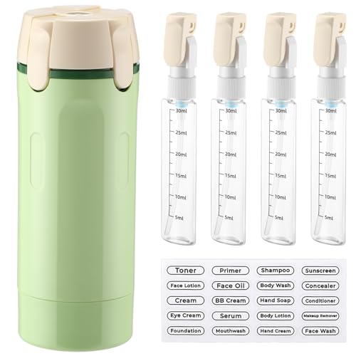 Domensi 1 Pack 4 in 1 Travel Dispenser, Green - color: Green