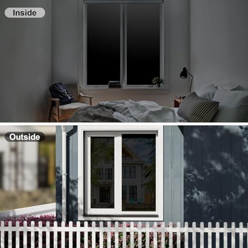 NINETREX Blackout Window Privacy Film,Darkening Window Tint Black Opaque Covering 100% Light Blocking Static Cling Sticker for High Privacy,（35.4 x 157.4inch,Black） - color: ['Blackout'], size: 35.4" x 157.4" (90 x 400 cm)
