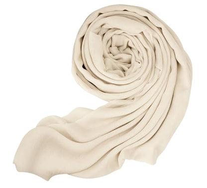 Mealah Womens Shawl Scarf - Lightweight Wrap Scarves Shawl Solid Color Sunscreen Scarve for Spring Summer Season Travel - color: Off-white