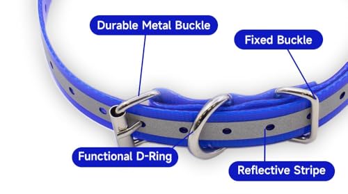 Waterproof TPU Replacement Strap for Dog Training Collar, 27.5 in - color: Blue Reflect