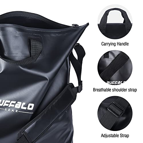 Fish Tournament Weigh in Bag for Bass Fishing, Heavy Duty Fish Bag for Caught Fish Waterproof,Leakproof,Puncture Resistant - color: Black-25×23in