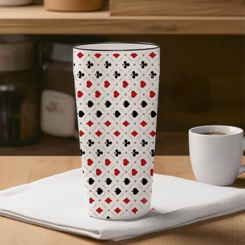 arricraft 10 Sheets Playing Cards Theme UV DTF Cup Wrap for 16OZ Glass, Hearts Spades Rub on Decals PVC Transfer Stickers for DIY Cups Window Home Printing Decoration 24x11cm/9.4x4.3inch - style: Playing Cards Theme
