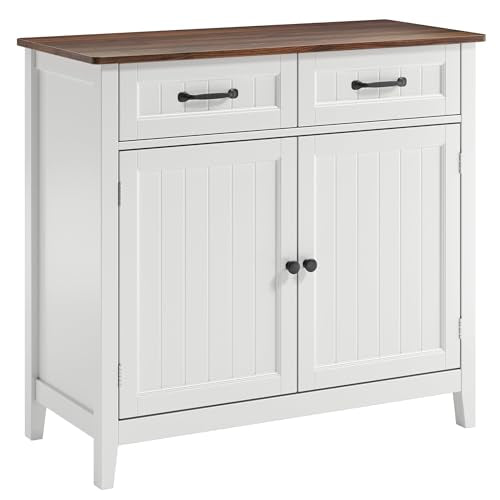 Bealife 32" Buffet Cabinet, Kitchen Island with Storage - Retro | Coffee Bar Cabinet with 2 Drawers and Adjustable Shelf, for Dining Room, Living Room, Entryway - color: Retro