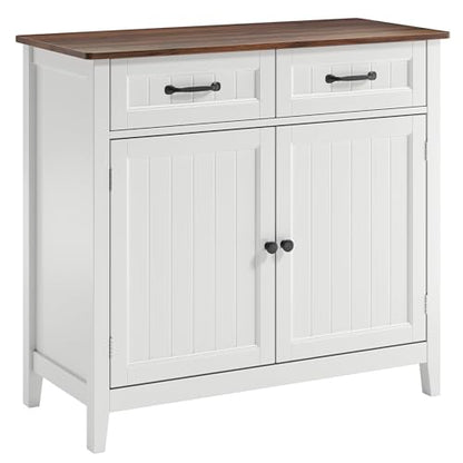 Bealife 32" Buffet Cabinet, Kitchen Island with Storage - Retro | Coffee Bar Cabinet with 2 Drawers and Adjustable Shelf, for Dining Room, Living Room, Entryway - color: Retro