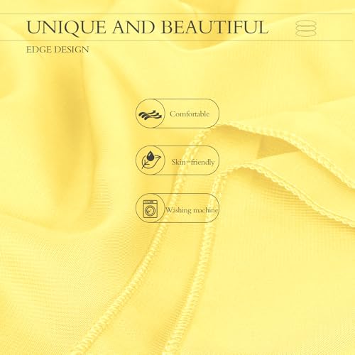 Chiffon Scarf,Soft Breathable Chiffon Shawls and Wraps,Silky Women's Hijab for Evening Dresses Wedding Bridal Scarves - color: Light Yellow, size: 67 x 28 inches