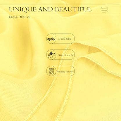 Chiffon Scarf,Soft Breathable Chiffon Shawls and Wraps,Silky Women's Hijab for Evening Dresses Wedding Bridal Scarves - color: Light Yellow, size: 67 x 28 inches