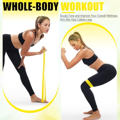 Deekin 20 Pcs Resistance Bands Resistance Loop Exercise Bands Exercise Equipment Elastic Drap Ring for Women and Men Home Fitness, Gym, Yoga - color: Yellow, size: 25 lbs