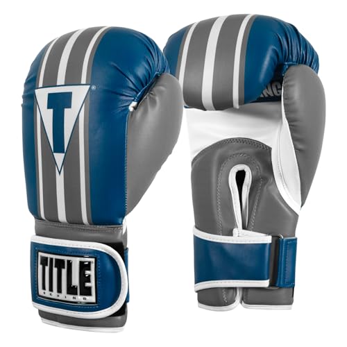 Title Boxing World Bag Boxing Gloves - color: Light Blue/Grey/White, size: 12 oz