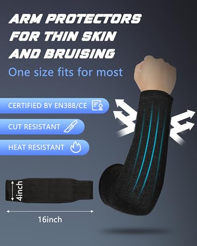 Geyoga Arm Sleeves Guards Cut Resistant HPPE,Medium,Hppe,Black - color: Black, Blue, size: Large, style: Hppe