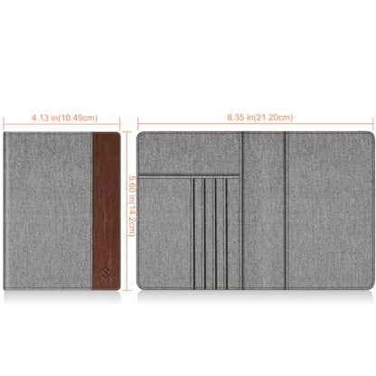 FINTIE Passport Holder, Slim Travel Wallet RFID Blocking Card Case Cover - color: Denim Grey