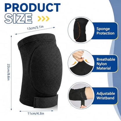 1 Pairs Muay Thai Elbow Pads and Knee Pads for Muay Thai Kick Boxing Wrestling Basketball Adjustable Protector Avoid Abrasion Bruise Sprain During Training Ensure Safety for Man(Black,XL) - size: XL