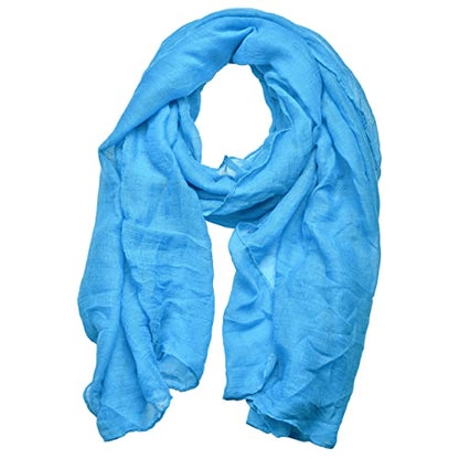 woogwin Women's Scarf Lady Light Soft Fashion Solid Shawl Wraps - color: Blue