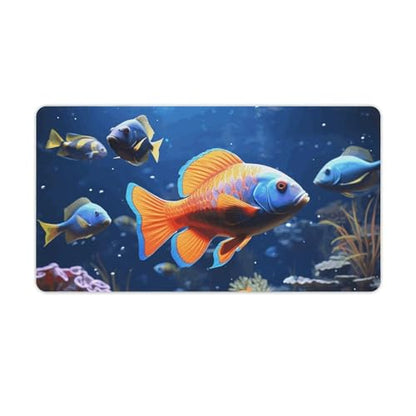 Large Size Gaming Mouse Pad Fishs Desk Mat Non-Slip Base Waterproof Desktop Writing Pad for Office Home - color: Fishs, size: 40X75cm