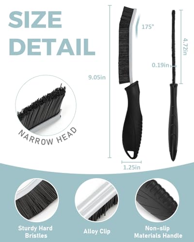 SXhyf Crevice Cleaning Brush - Grout Scrub Brush, House Cleaning Supplies, Gap Cleaning Tools, Home Essentials, Gifts for Women Men, Hard Bristle Crevice Cleaner Brush for Household Use, Bathroom - color: Black
