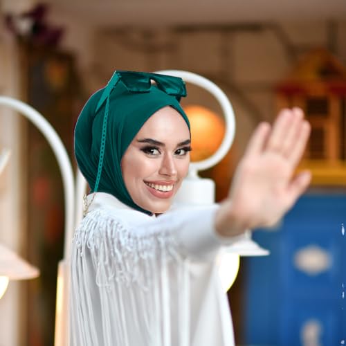 para life Snap Hijab for Women, Breathable Instant Hijabs|Standard Size Stretchable Cotton Sandy|Jersey Undercap - color: Emerald