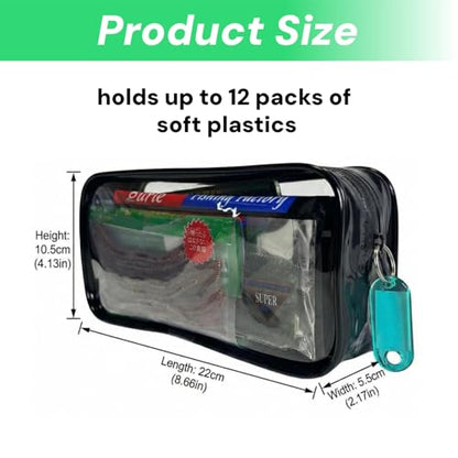 2 Pcs Water-Resistant Fishing Tackle Storage Bags,Premium Fishing Accessory Pouch,Fishing Bait Lures Storage Bags for Soft Plastics and Fishing Gear, Durable & Tough Build, Large Capacity | Premium Fishing Accessory Pouch, For Soft Plastics & Fishing Gear