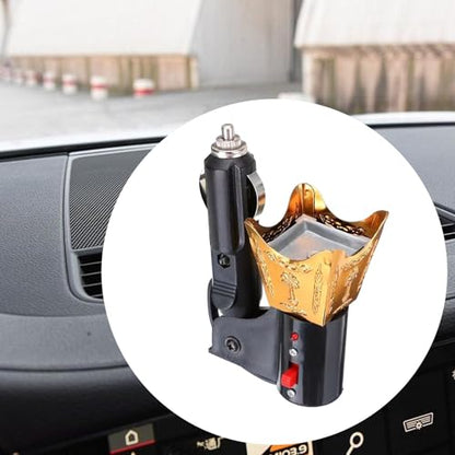 Fenteer Car Electric Incense Burner, Gold Bakhoor Burner with Cigarette Lighter Plug, Middle Eastern Style Air Freshener for Car - color: Gold