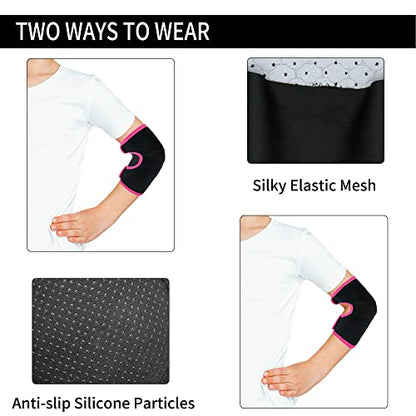 ONTYZZ Kids Elbow Pads Breathable Arm Stretchy Cotton Elbow Pads Elbow Protector for Skiing, Skating, Volleyball, Cycling Sports Safety Gear - color: ‎Black/YM