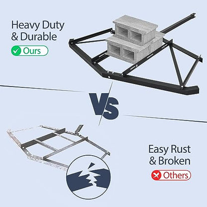Garvee Heavy-Duty 66" Driveway Drag Grader, w/ 3 Sets Adjustable Bolts & 2 Reinforced Steel Bars, Tow-Behind Harrow with Pin Hitch, Least 100lbs - color: Black 66in