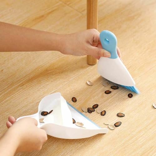 Dust pan Broom Brush Dustpan Small Broom and Dustpan Set（Light Blue, 2set） | Mini Broom and Dustpan, Small Dustpan and Brush Set for Home Cleaning, Sofa, Desk, Guinea Pig Cage, Cat Litter etc. - color: Light Blue, size: 2set
