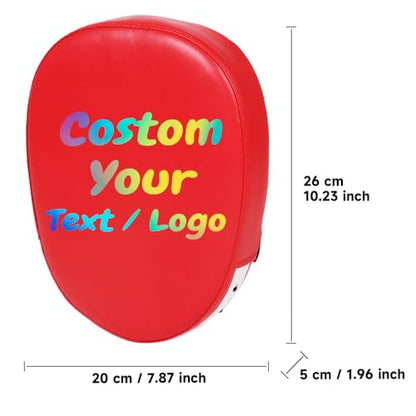Custom Boxing Punching Mitts Personalized Training Boxing Hand Pads Customized Kickboxing Focus Pads Mitts Muay Thai - color: Red