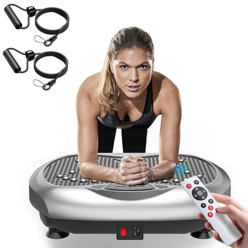 Natini Vibration Plate Exercise Machine - Power Vibrating Plate for Lymphatic Drainage,Whole Body Workout Machine for Women Weight Loss Home Fitness, - style: Silver