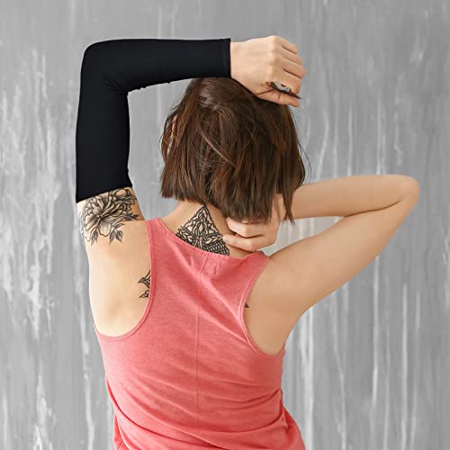Vicenpal Tattoo Cover Sleeves Forearm Cover for Women Men - color: Black, Nude