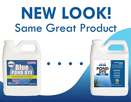 Pond Worx Blue Lake and Pond Dye - 4X Concentrated Liquid Pond Colorant - Treats up to 1 Acre - 1 Quart