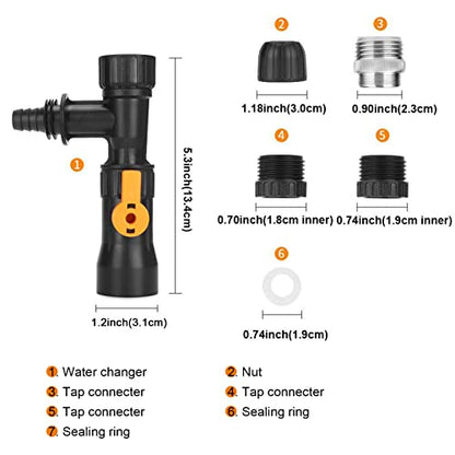 Fish Tank Water Changer,Siphon Fish Tank Vacuum Gravel Cleaner | Aquarium Quick Water Changer with 2 Faucet Adapters for Aquarium Quick Water Change, Black