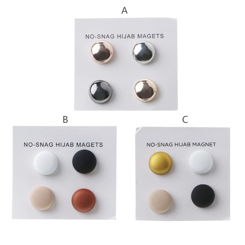 SOFEA Scarf Buckle, Strong Metal Plating Magnetic Hijab Clip Safe Hijab Brooch Luxury Accessory No Hole Pins Brooch Magnet for Muslim Scarf
