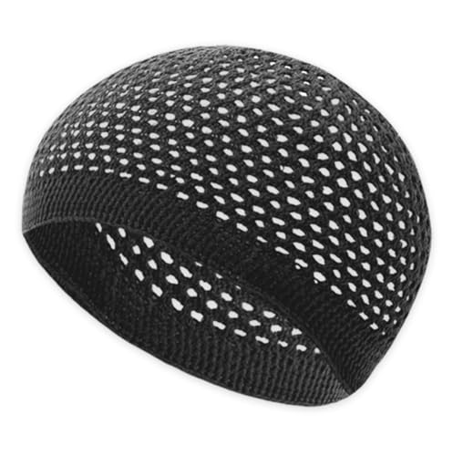 ESERRA Kufi Hats for Men and Women with 99 Tasbih Prayer Beads, Muslim Thick Breathable Skull Cap, Tasbeeh, Prayer Cap - color: Gray