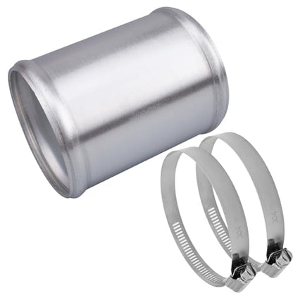 AC PERFORMANCE 3" (76mm) OD Aluminum Alloy Hose Joiner Silicone Pipe Connector Bead, 4" Length with 304 SS Clamps - size: 3" (76mm)