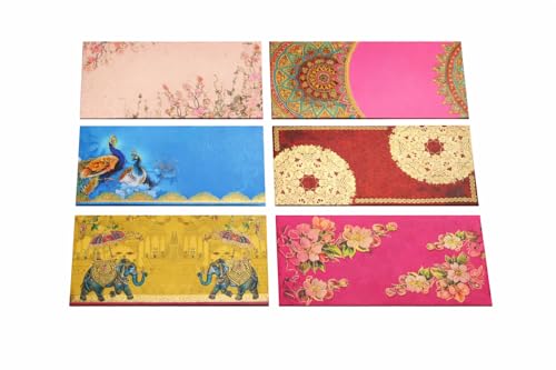Assorted color design Money Envelopes Holders Pack of 12 for Cash & Gift Cards | Decorative Shagun Envelopes for Rakshabandhan, Rakhi, Weddings, Festivals Designer Invitation envelopes